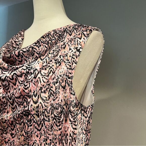 Dana Buchman drape neckline sleeveless knee length dress size Large - Picture 3 of 13